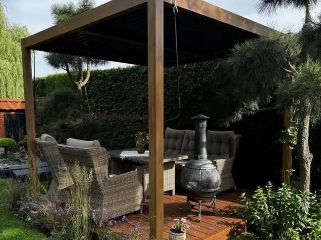  	Aranżacja - Pergola tarasowa Lufel 3x4 Woodlook - meblobranie.pl 