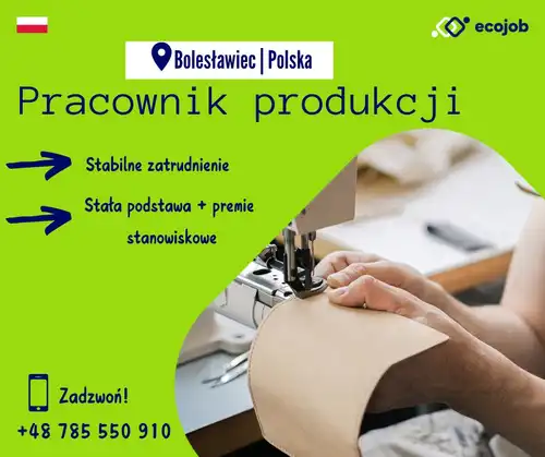 ✅ Pracownik produkcji | Bolesławiec ✅