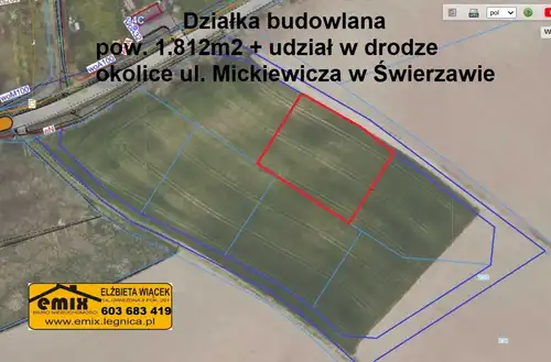 Działka budowlana 1.812m2 w Świerzawie k. Złotoryi