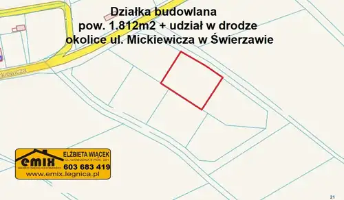 Działka budowlana 1.812m2 w Świerzawie k. Złotoryi