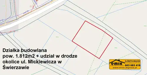 Działka budowlana 1.812m2 w Świerzawie k. Złotoryi