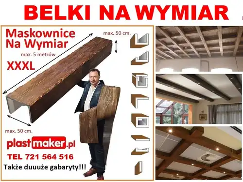 belki rustykalne sufitowe maskownice NA WYMIAR drewna fake wood elastyczna deska