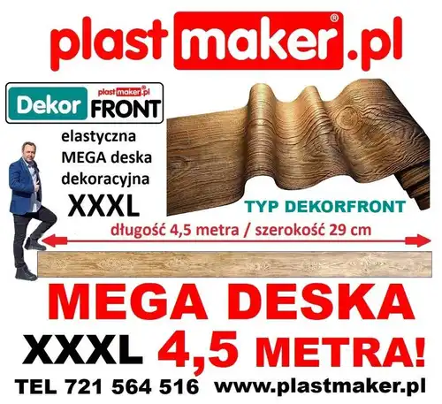 NOWOŚĆ - Elastyczna luksusowa elastyczna deska MEGA FORMAT/  4,5 długości i 29 cm szer. Imitacja drewna